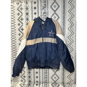 Vintage NFL GameDay By Turbo Sportsware Dallas Cowboys Puffer Jacket Size L‎